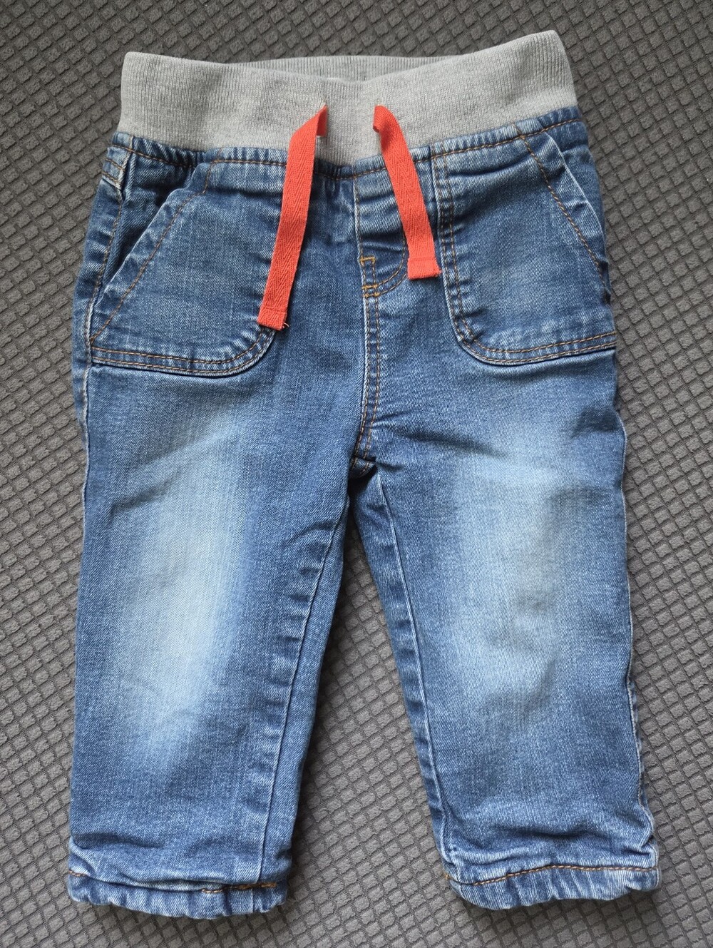 Baby Boden Pull-on Jeans with Red Drawstring Size 12-18M